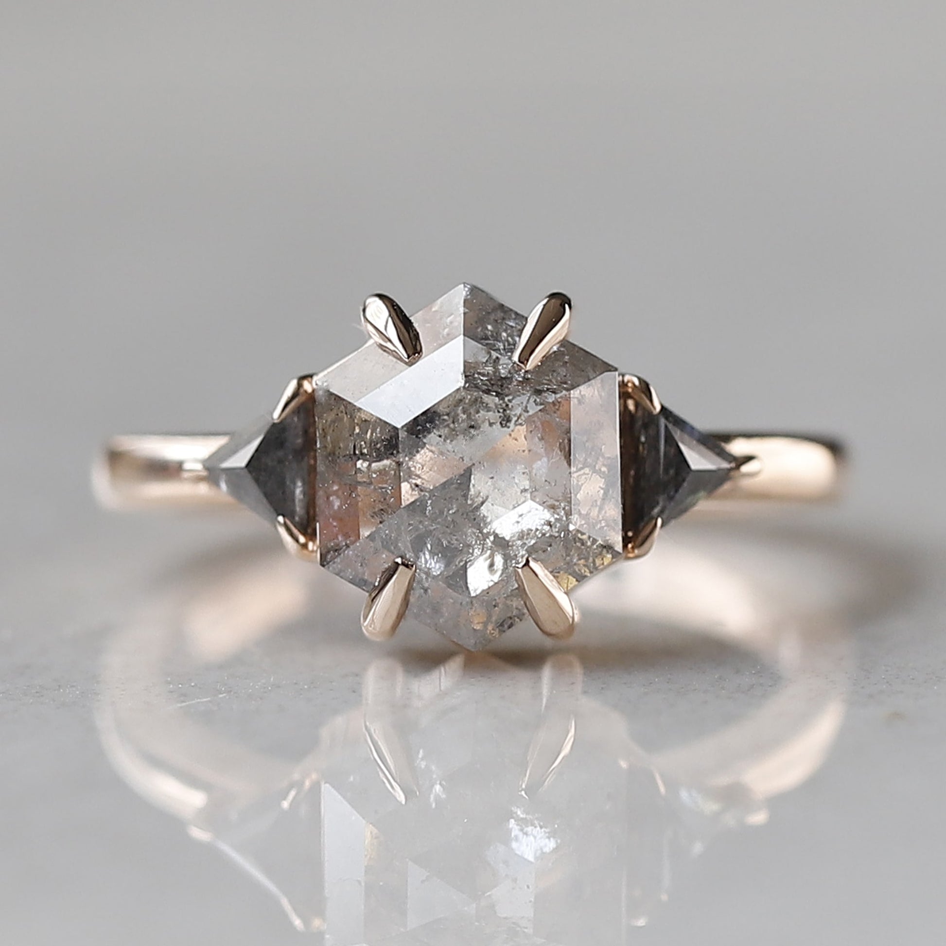 hexagonal diamond ring