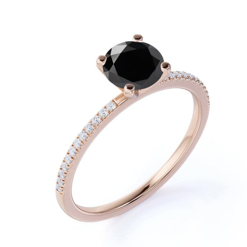 Black Diamond Engagement Ring