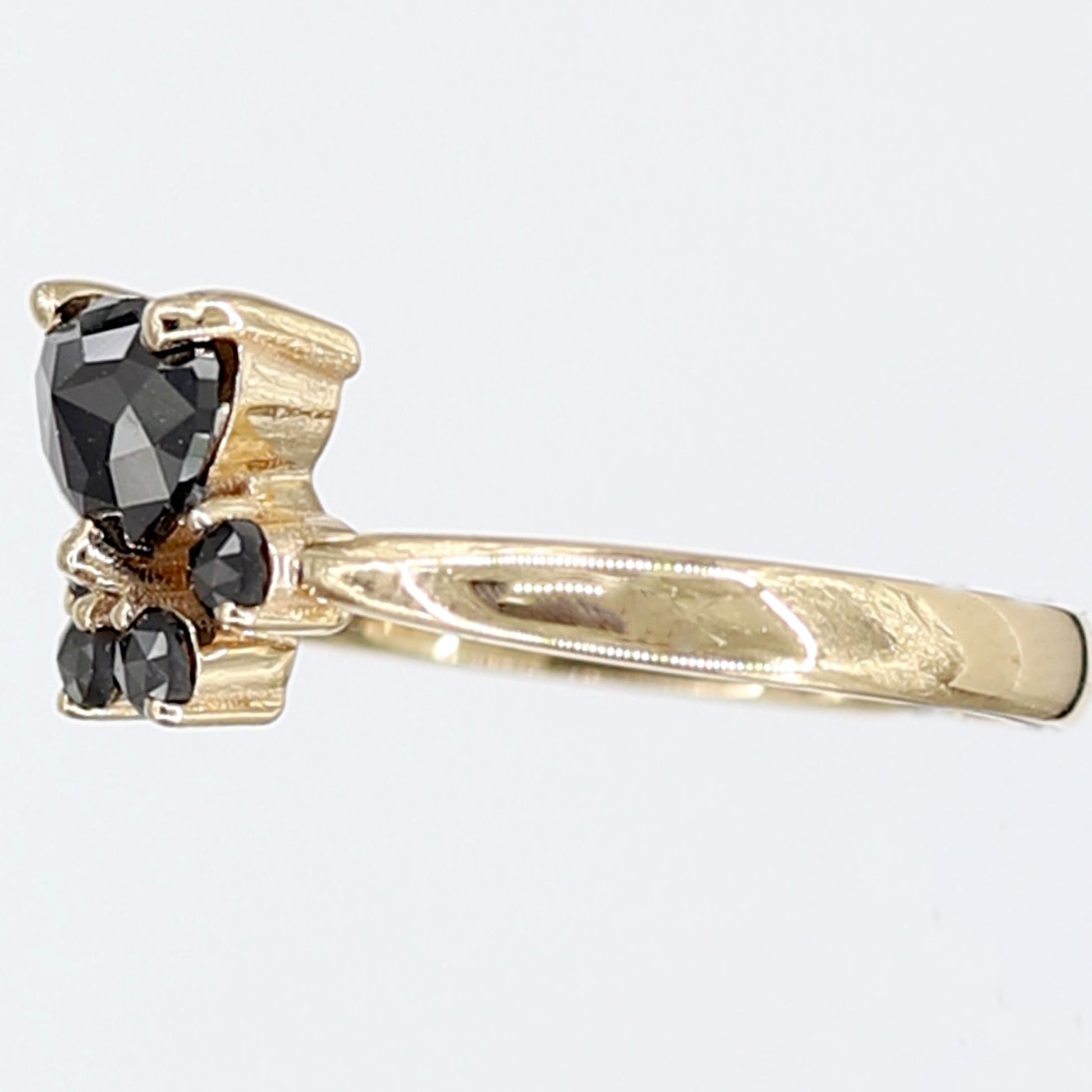 black diamond heart ring