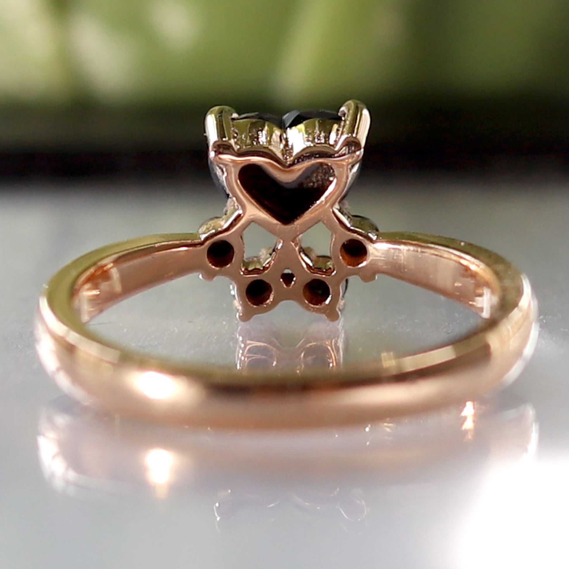 black diamond heart ring