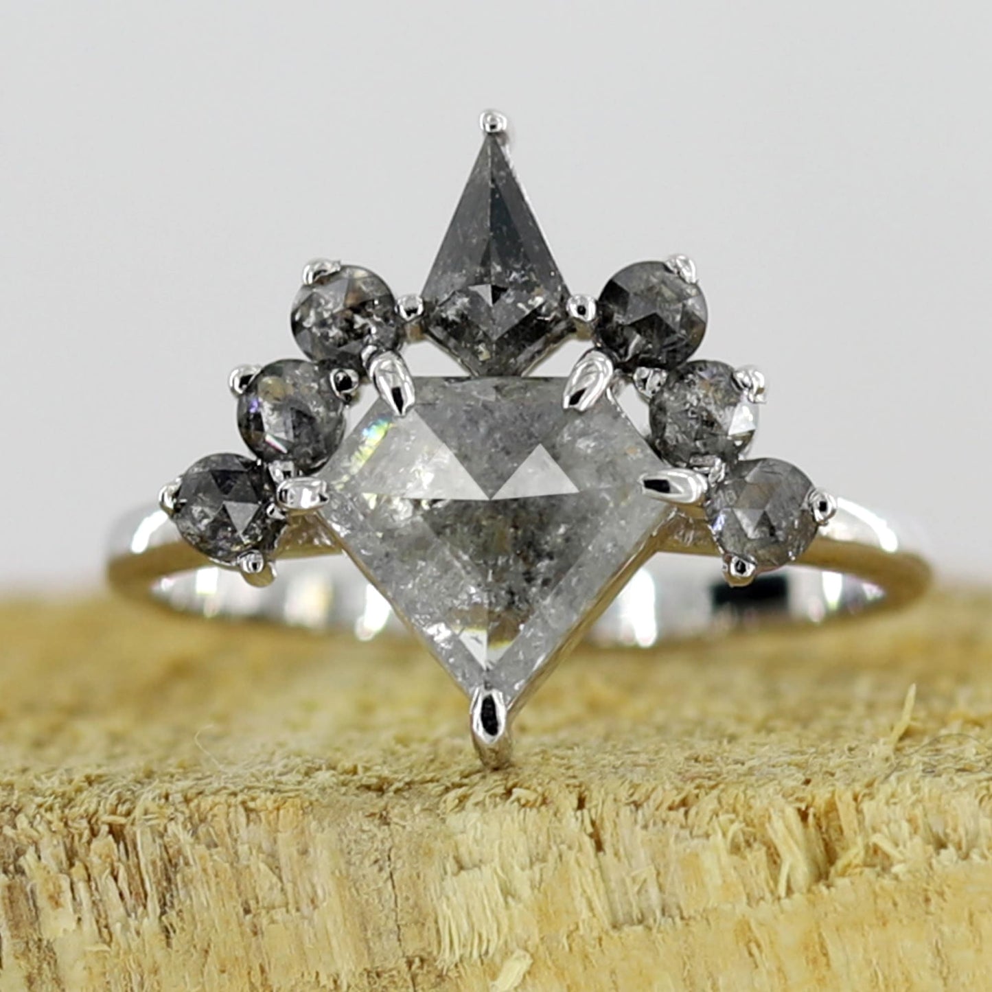 Geometric Diamond Engagement Ring