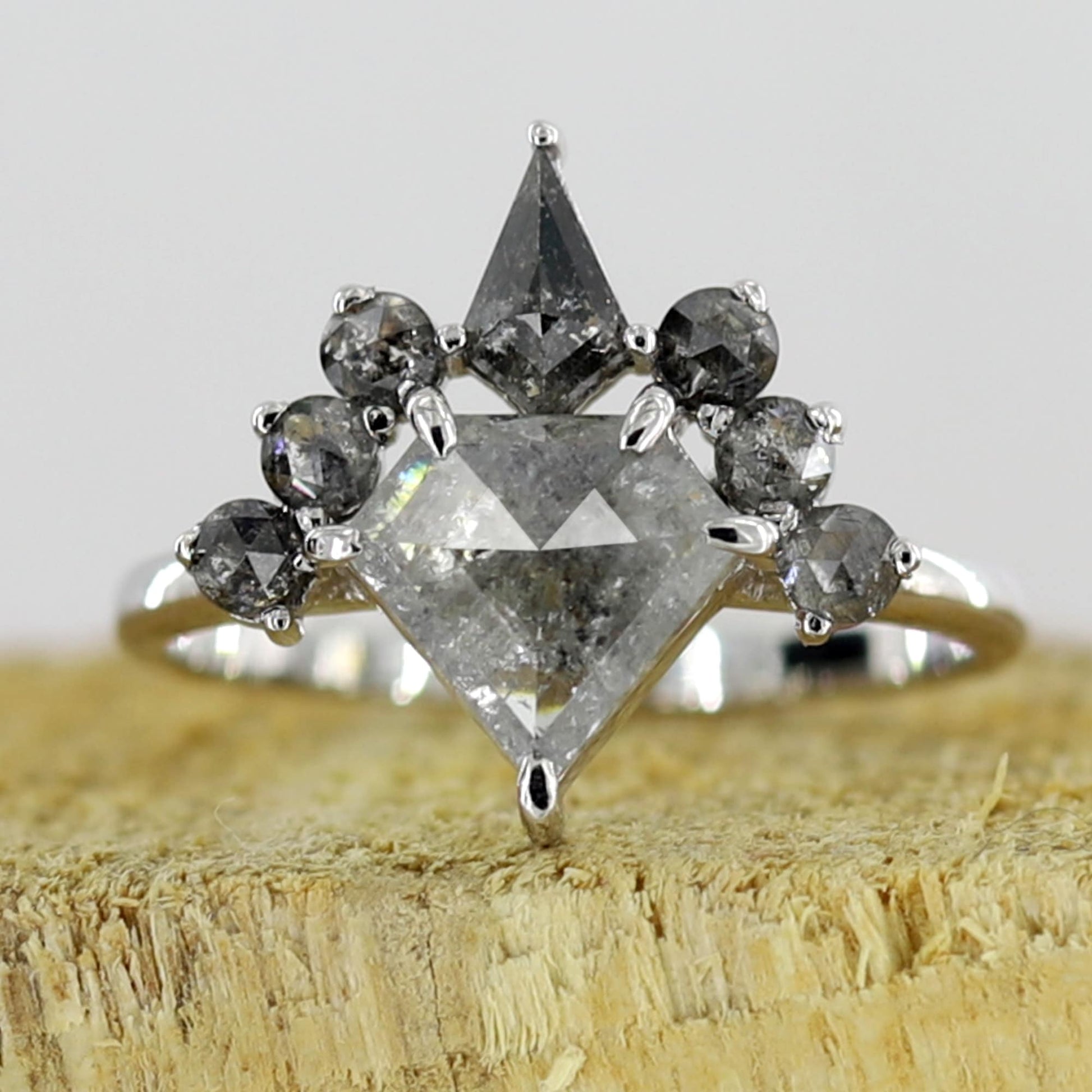 Geometric Diamond Engagement Ring