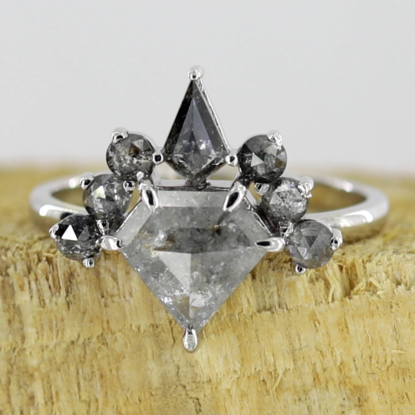 Geometric Diamond Engagement Ring