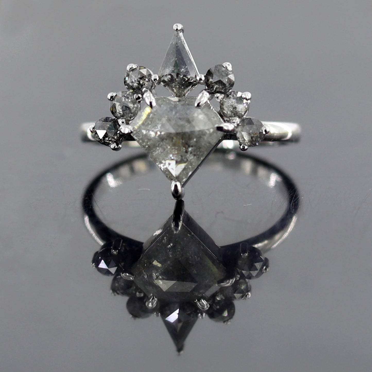 Geometric Diamond Engagement Ring