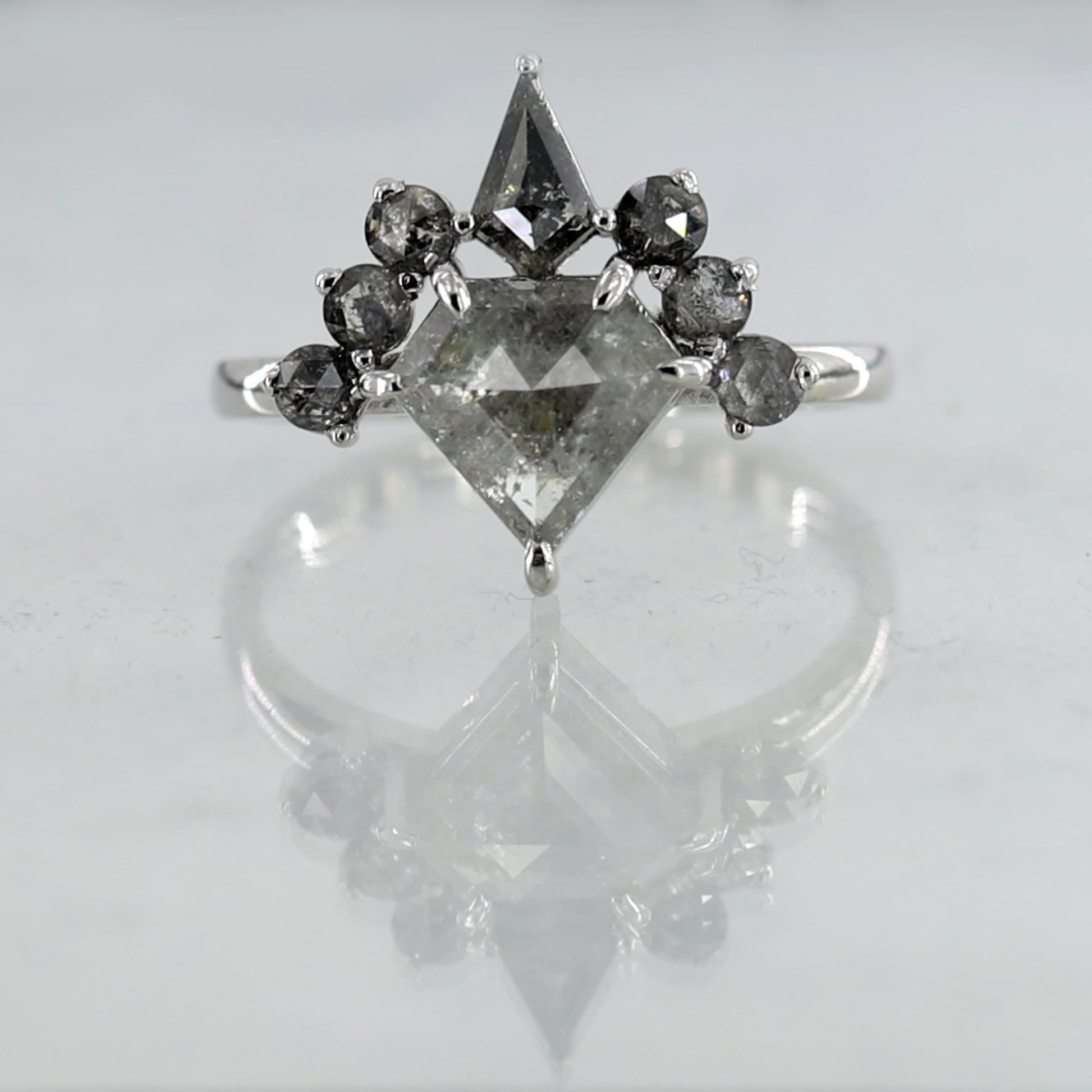Geometric Diamond Engagement Ring
