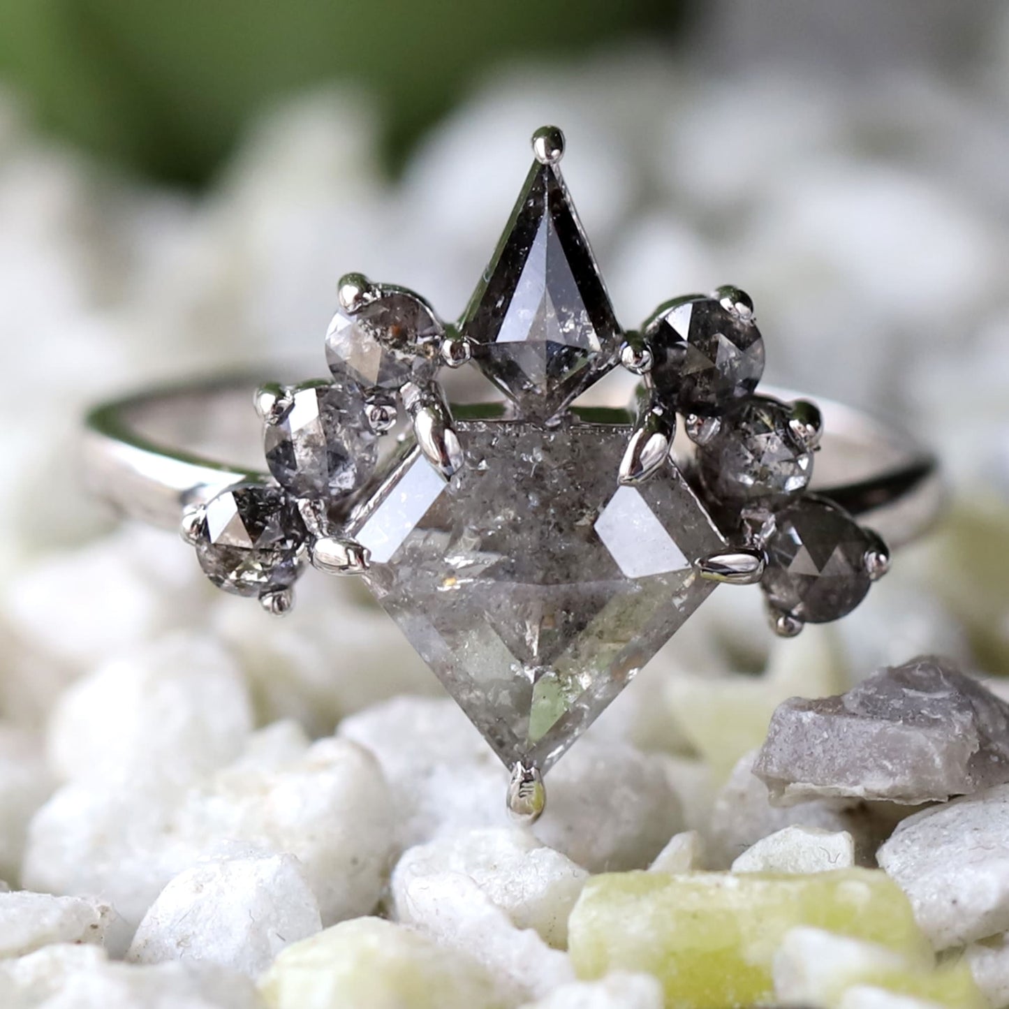 Geometric Diamond Engagement Ring