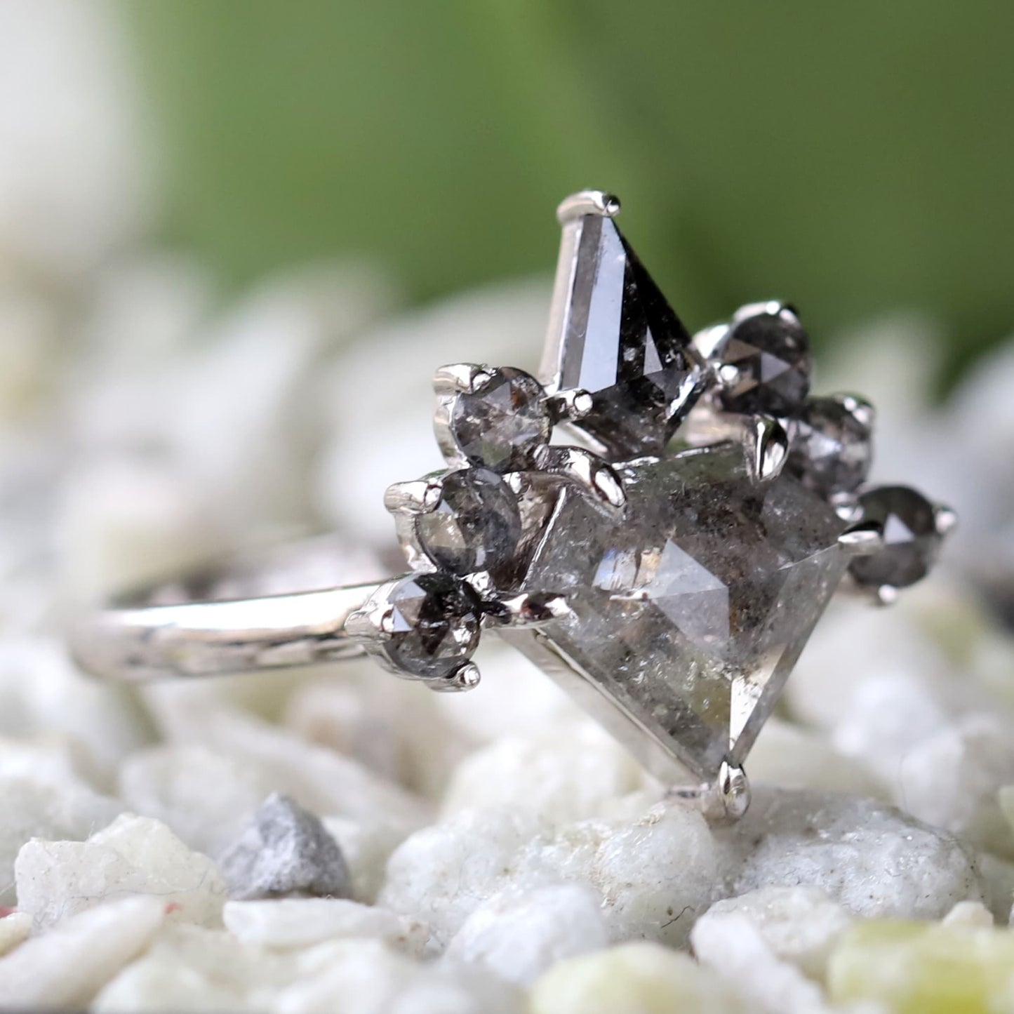 Geometric Diamond Engagement Ring