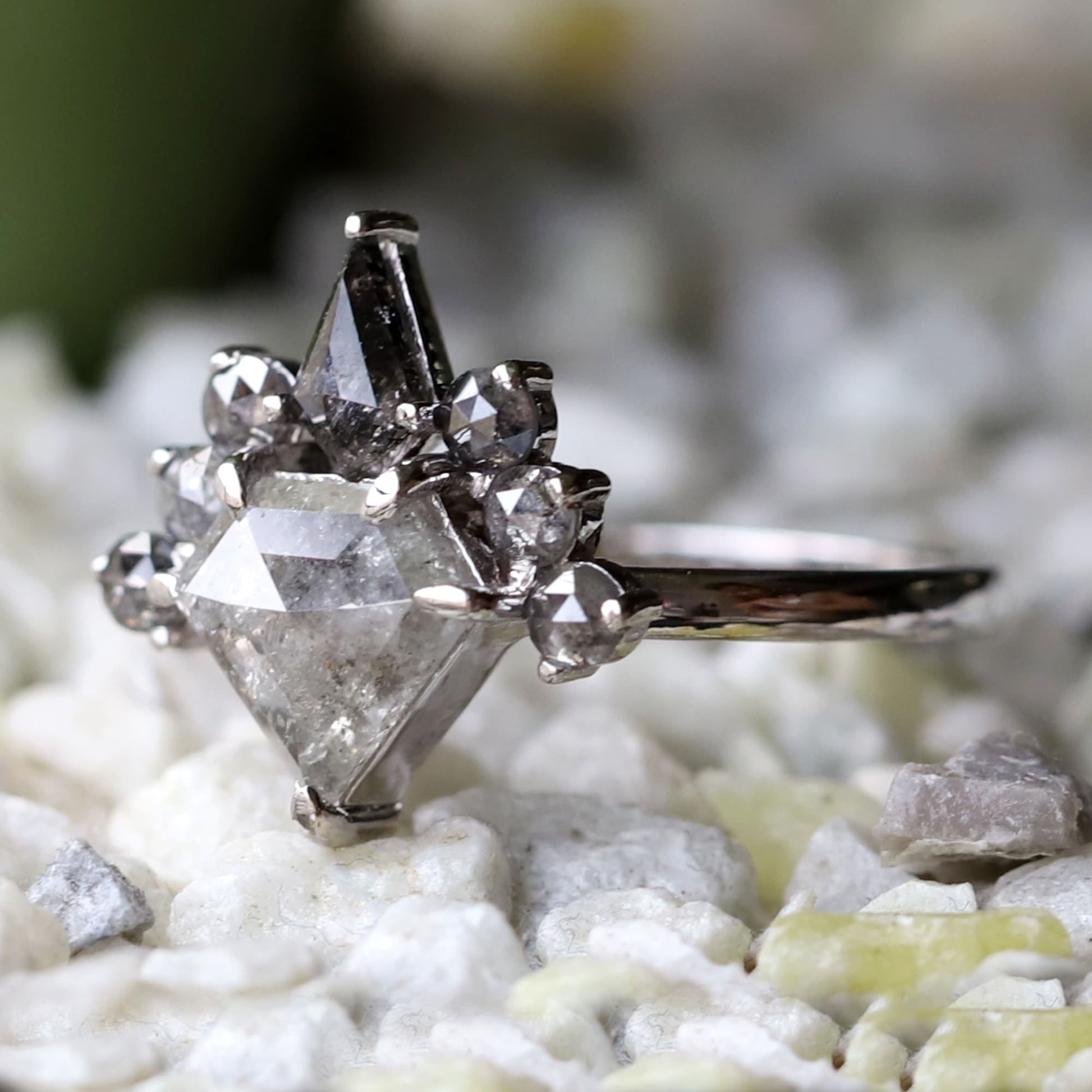 Geometric Diamond Engagement Ring