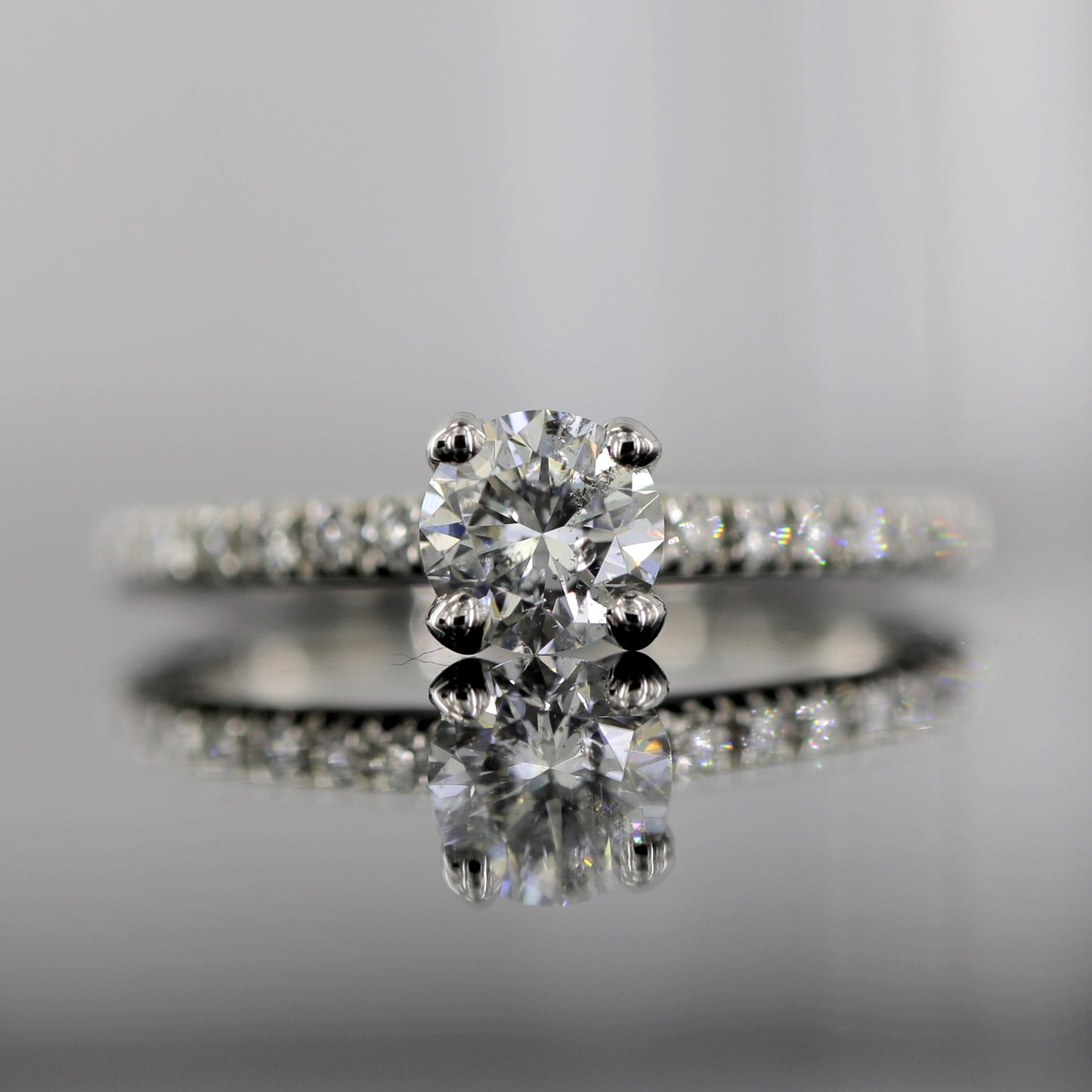Solitaire Engagement Ring For Her In 18 K White Gold