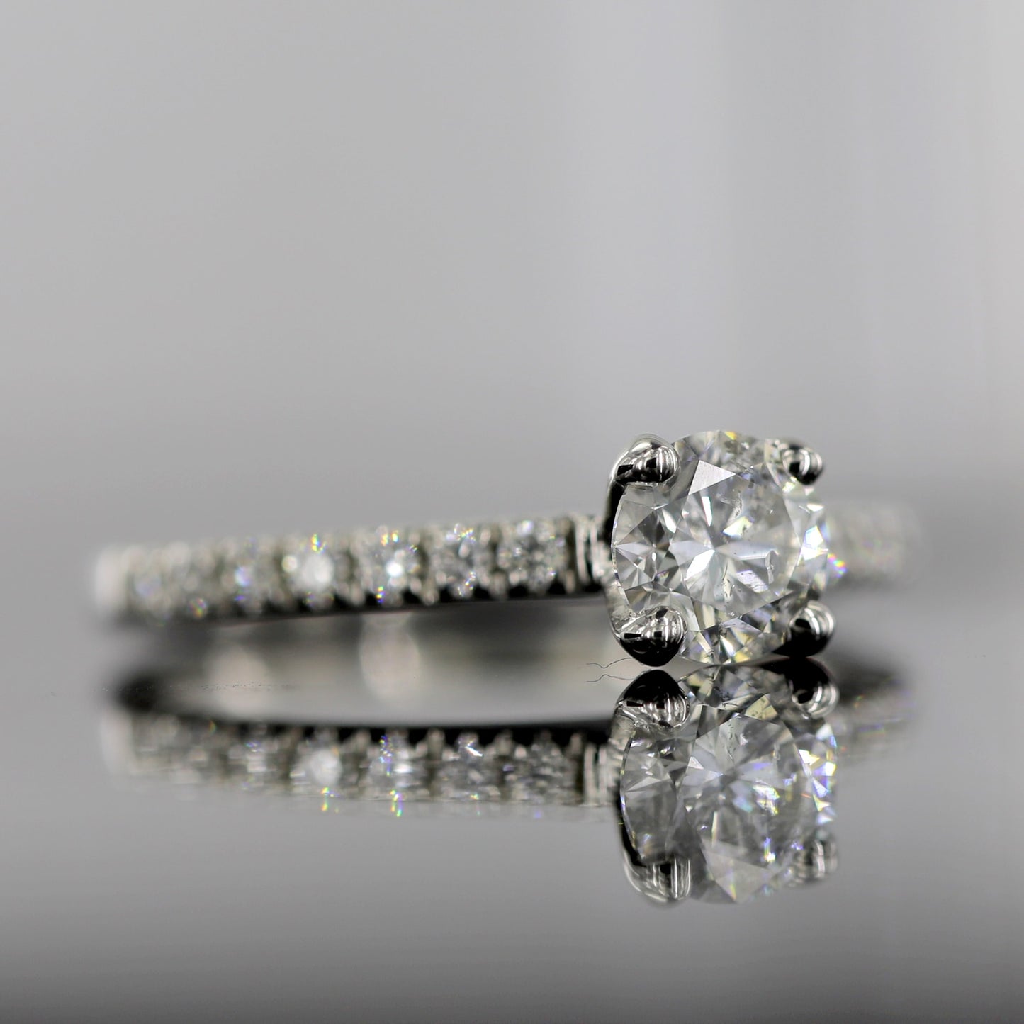 Solitaire Engagement Ring For Her In 18 K White Gold