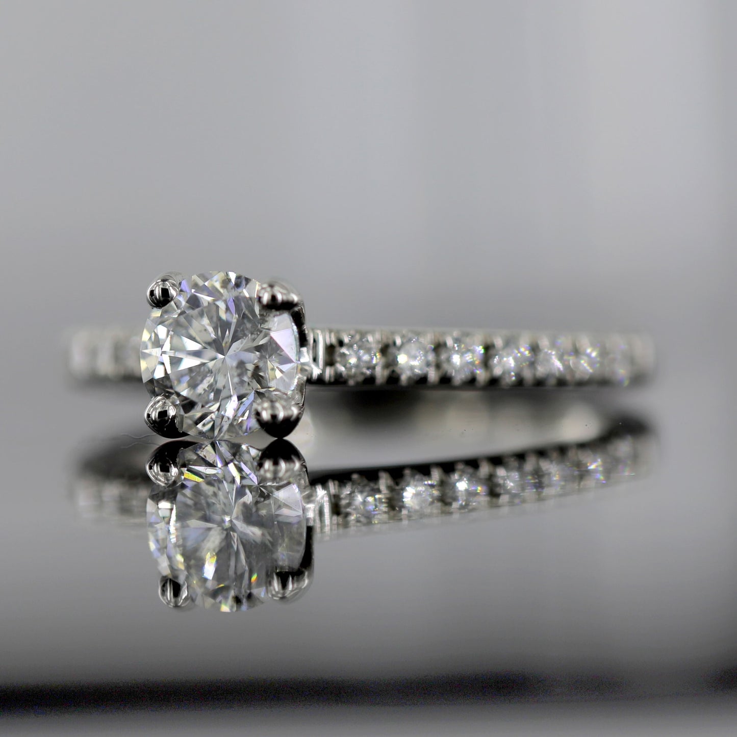 Solitaire Engagement Ring For Her In 18 K White Gold
