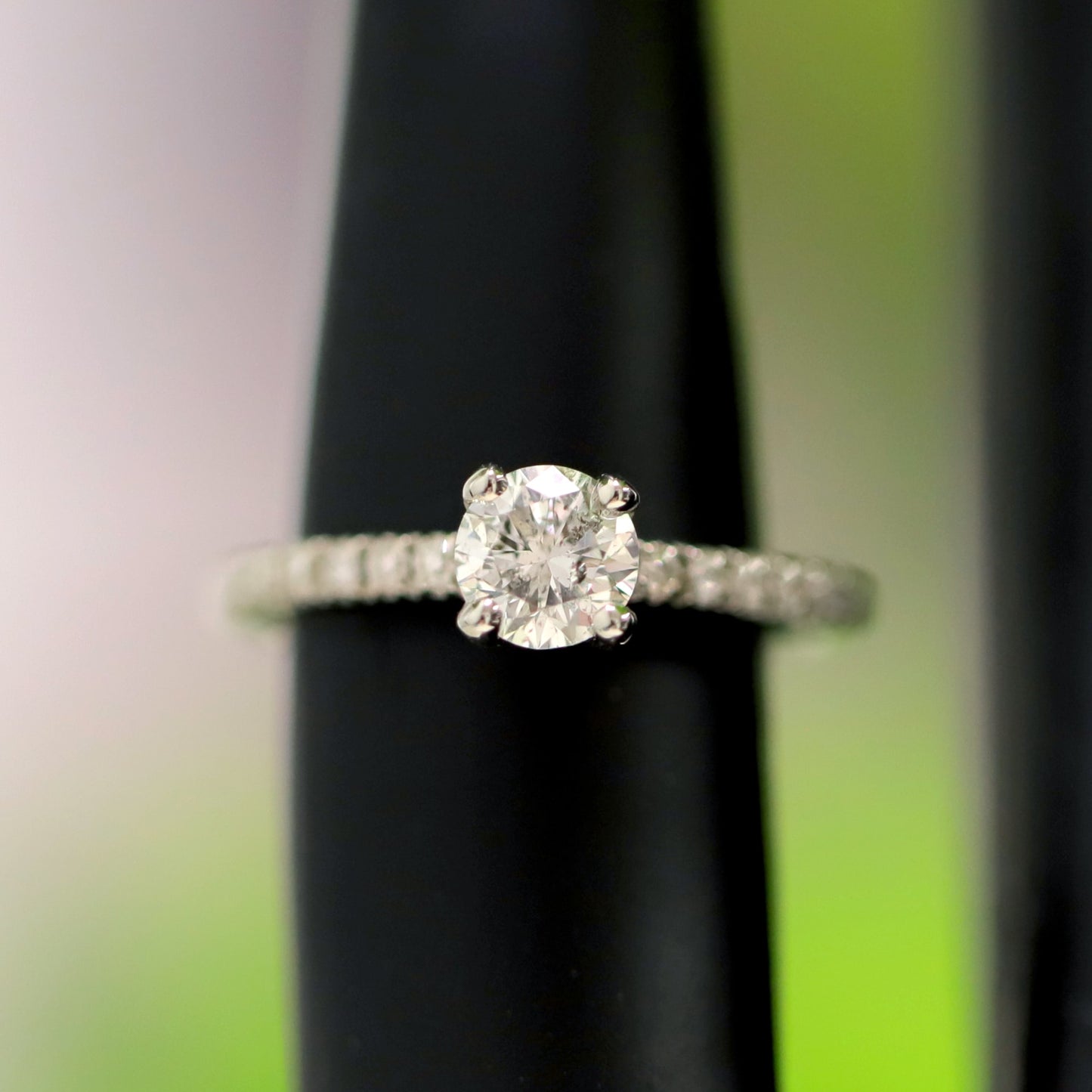 Solitaire Engagement Ring For Her In 18 K White Gold