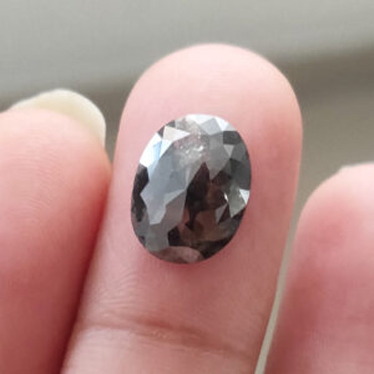 oval cut salt and pepper diamond