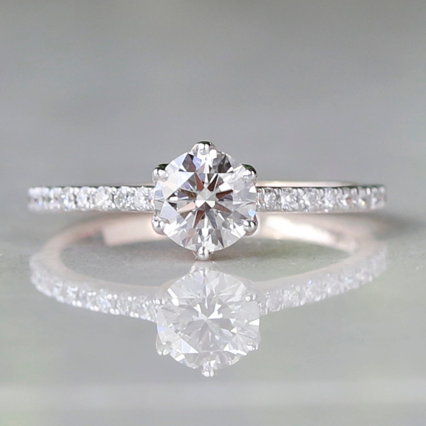 6 prong gold engagement ring