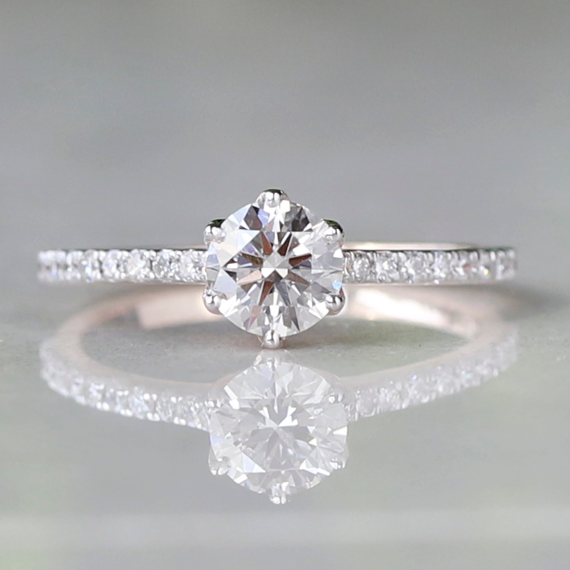 6 prong gold engagement ring