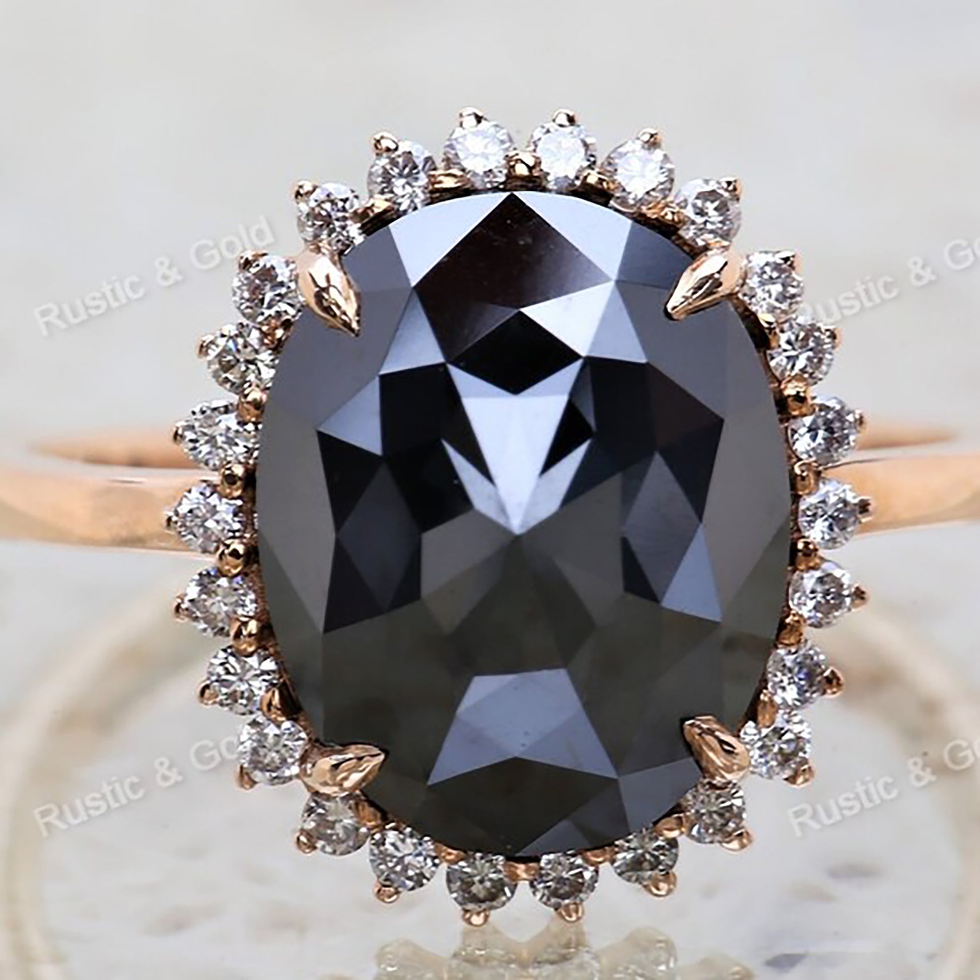 vintage black diamond engagement ring