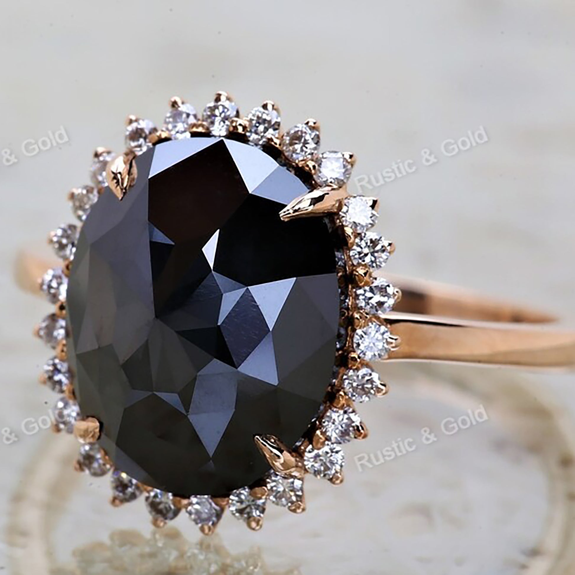 vintage black diamond engagement ring