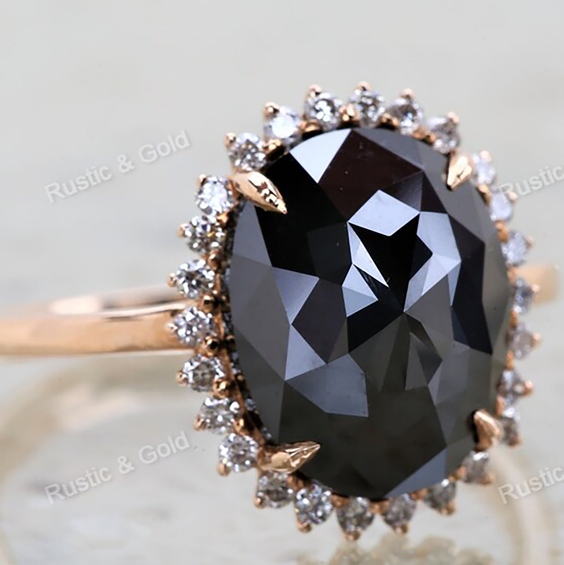 vintage black diamond engagement ring