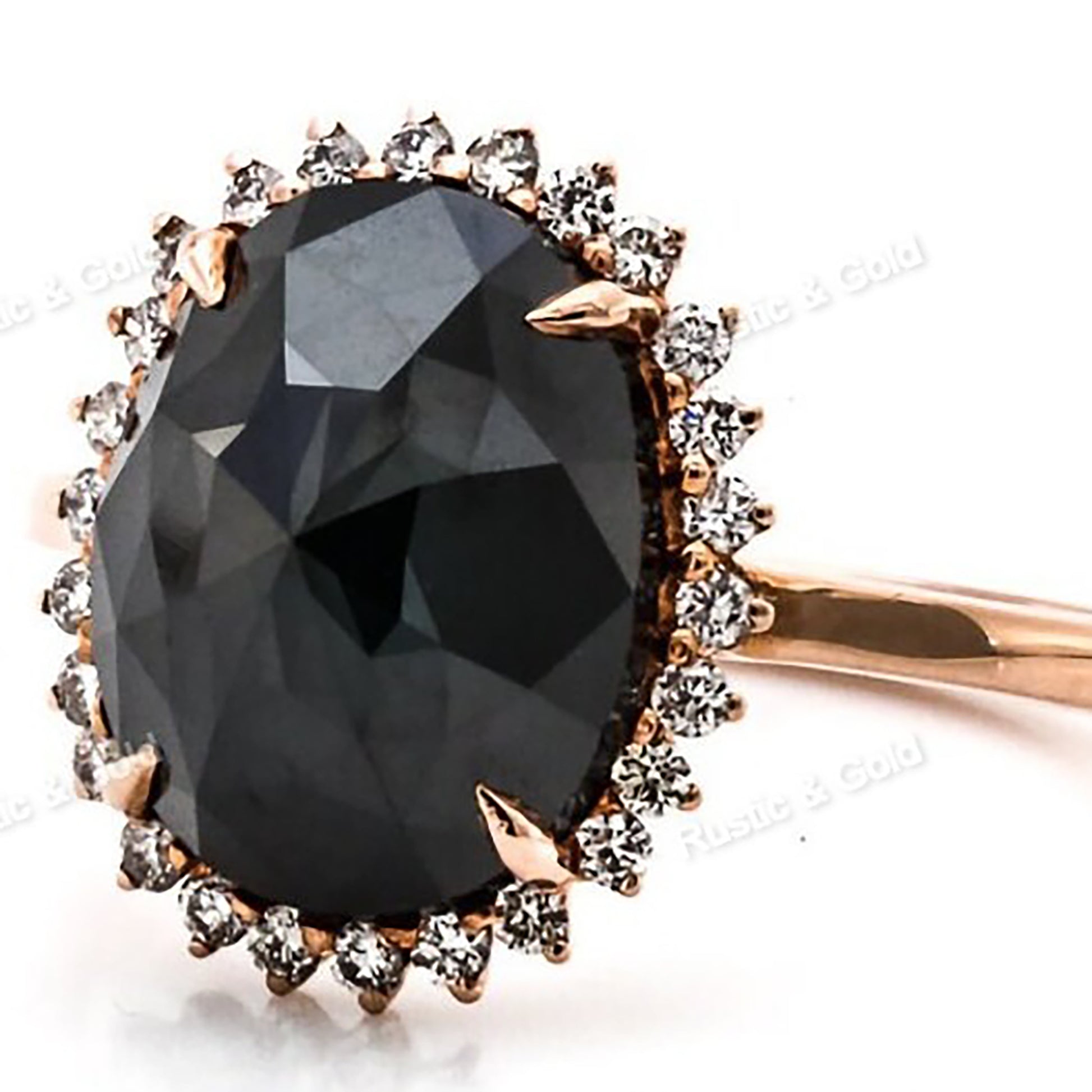 vintage black diamond engagement ring