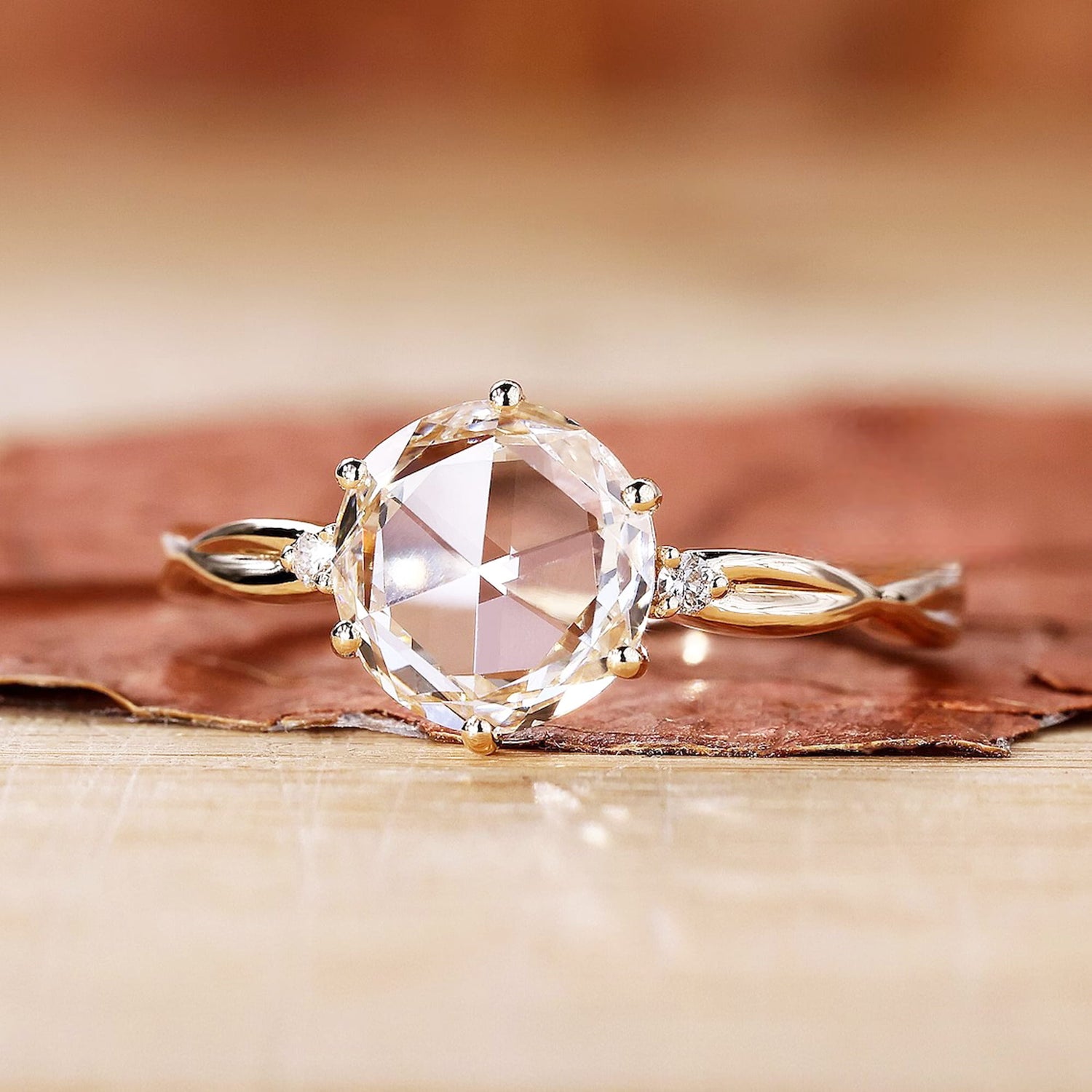 rose cut diamond ring