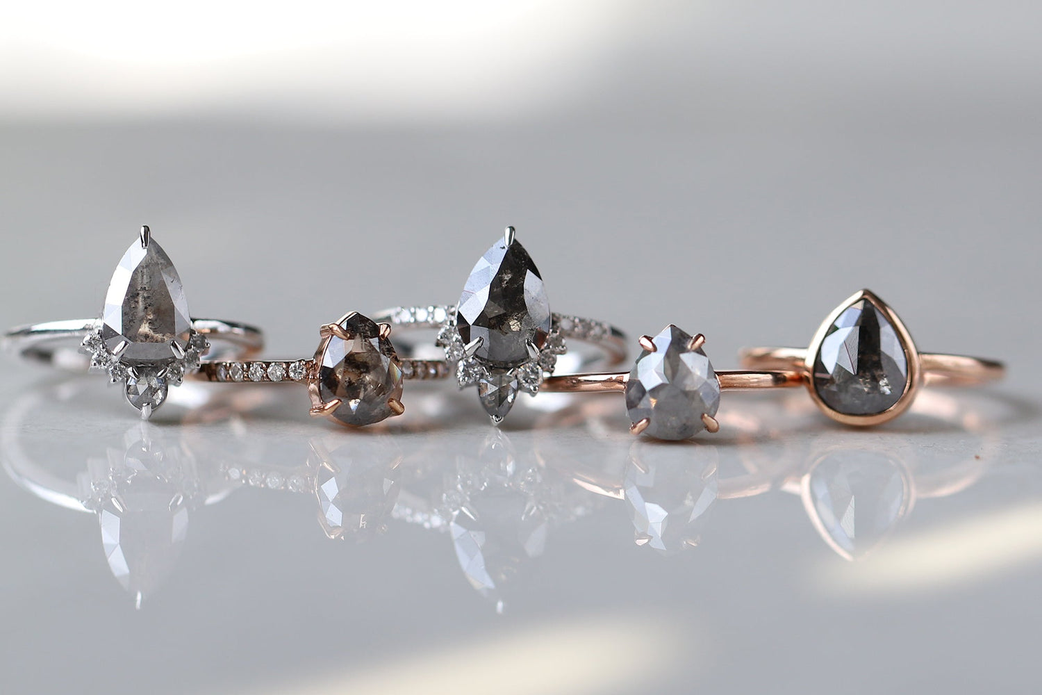 Salt And Pepper Diamond Rings