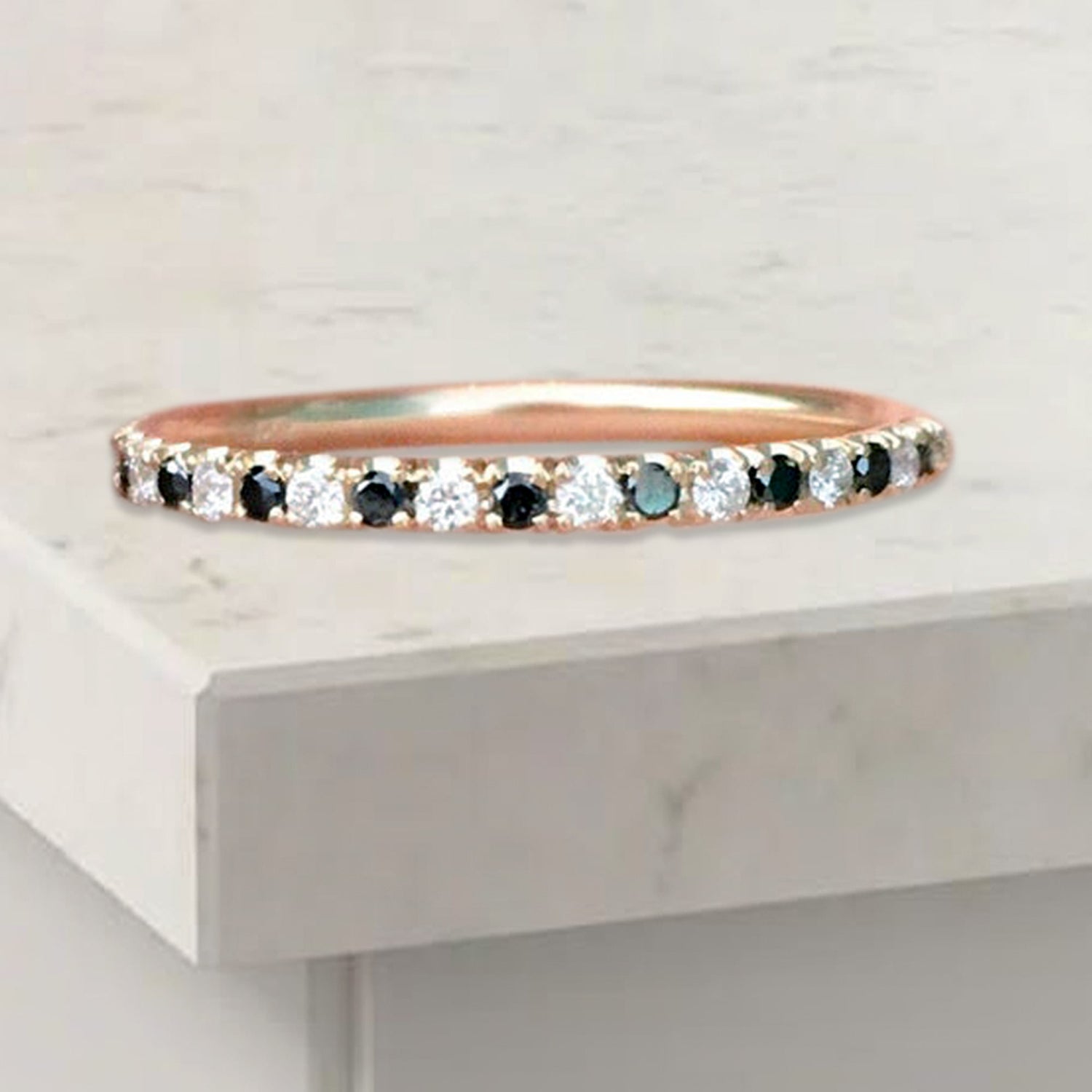 Black Diamond Stackable Ring