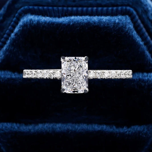 1 carat radiant cut diamond engagement ring