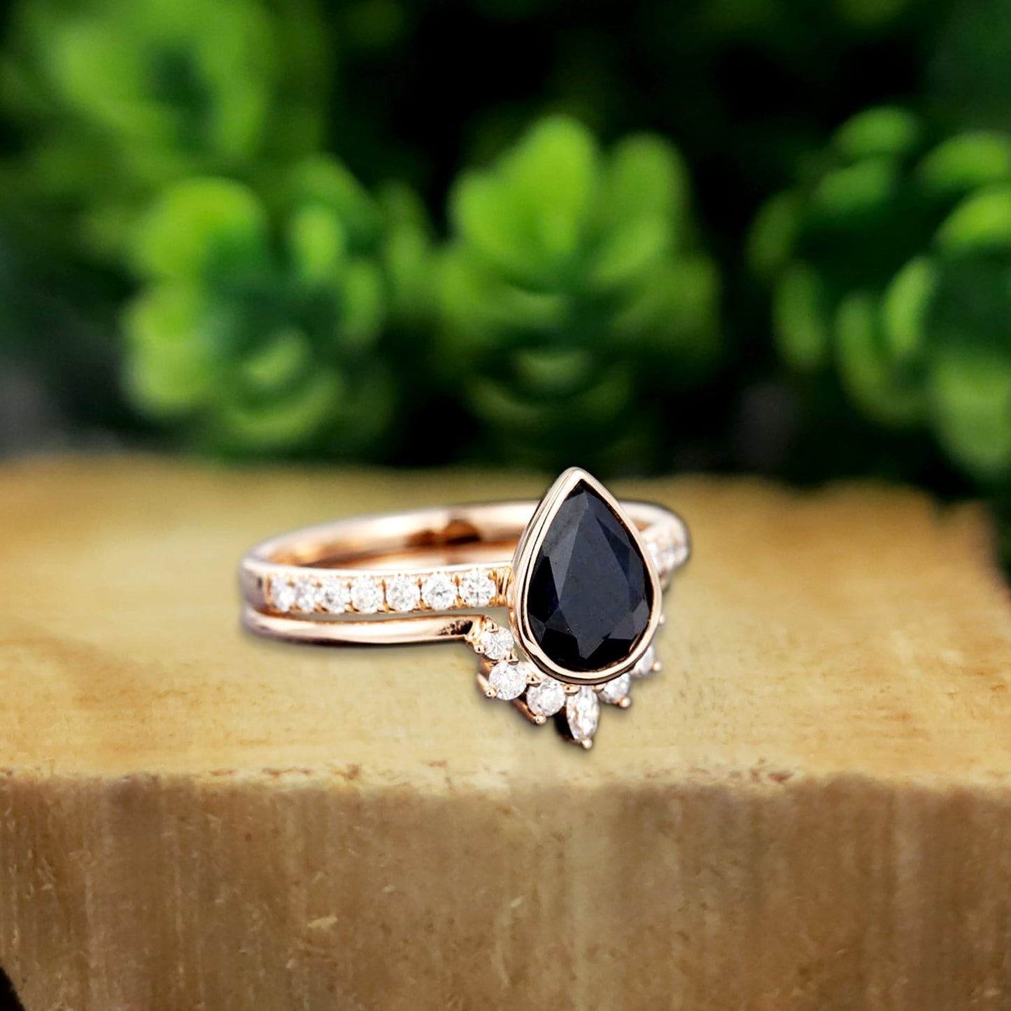 Black Diamond Teardrop Ring