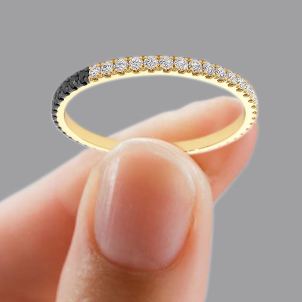 black and white diamond band