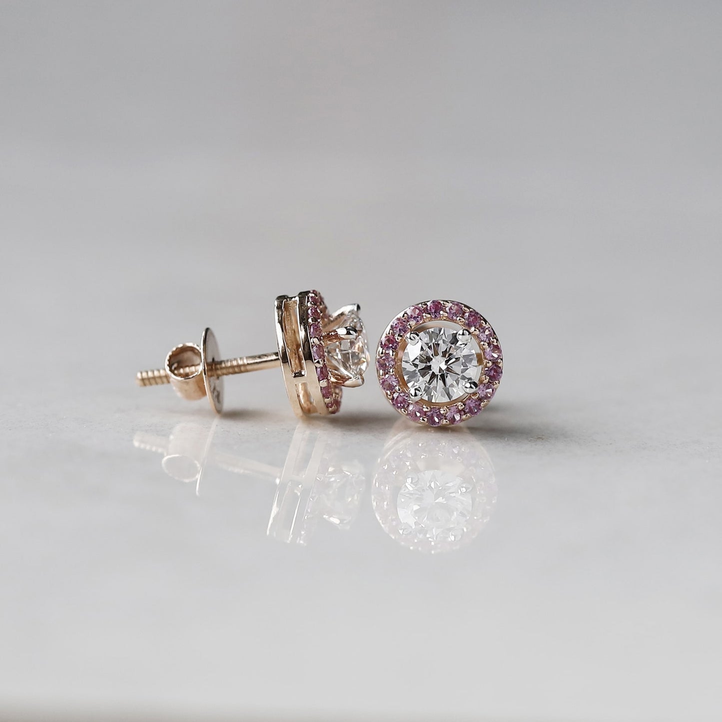 diamond halo earrings