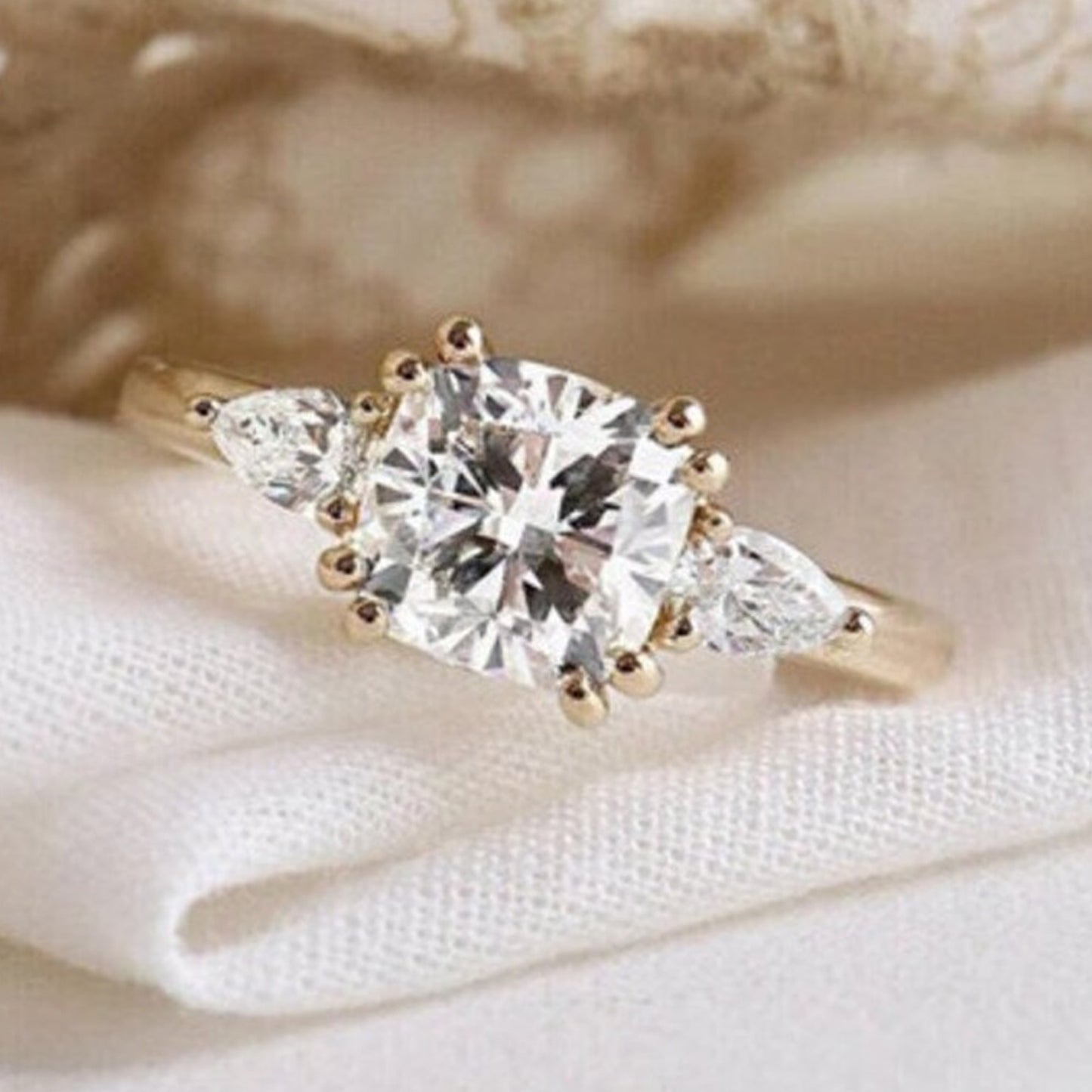 14 karat gold moissanite ring