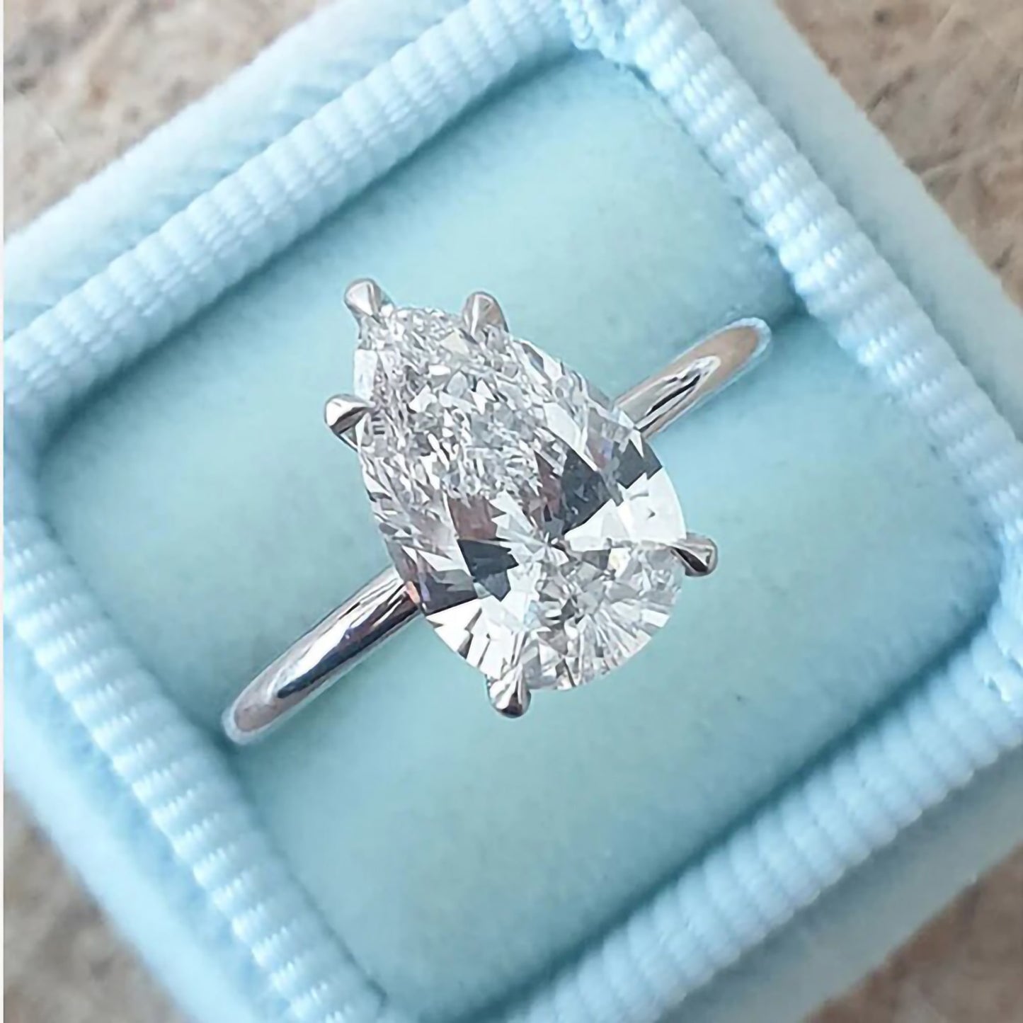 14k white gold moissanite ring