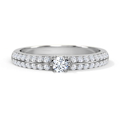 White Gold Moissanite Engagement Ring