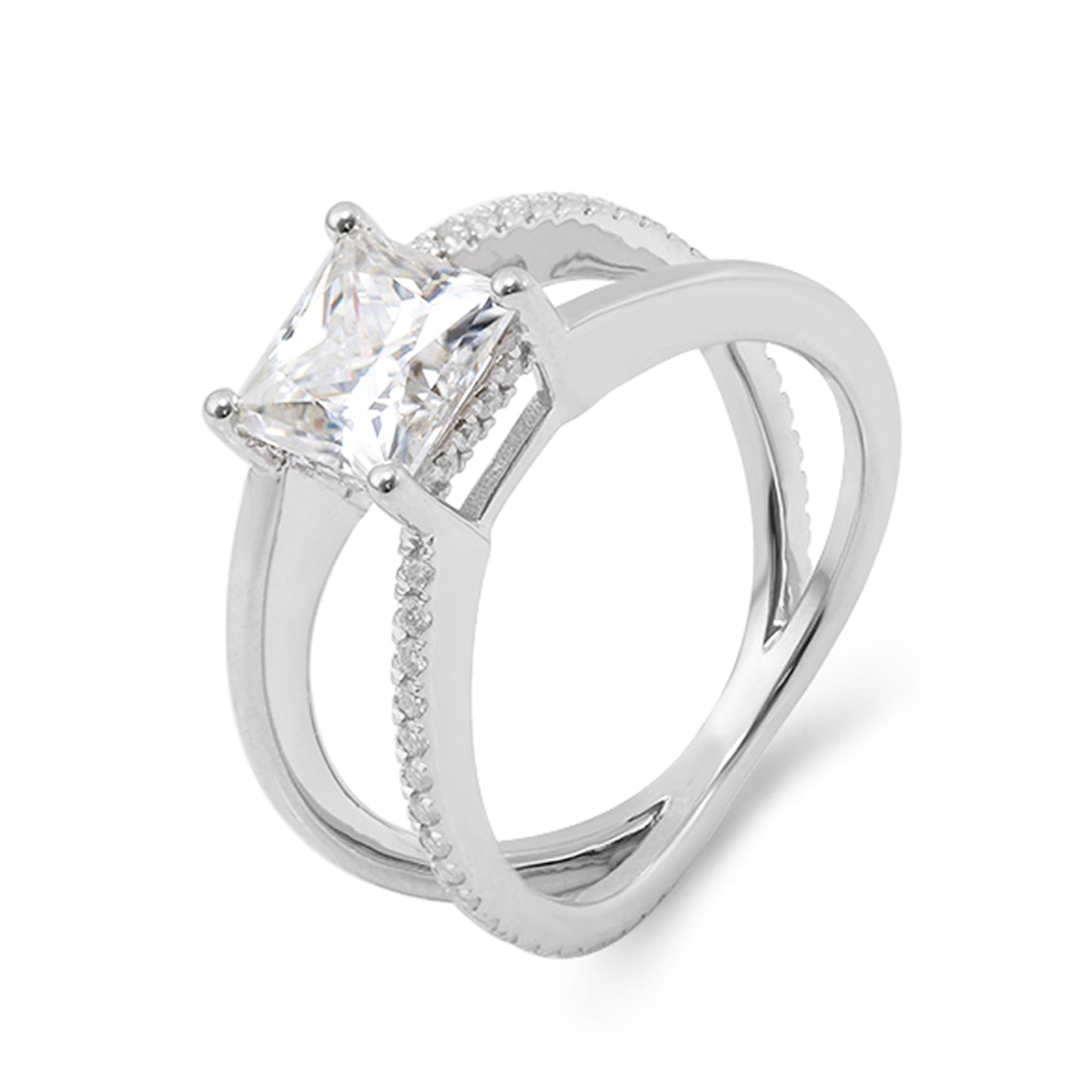 princess cut moissanite engagement ring