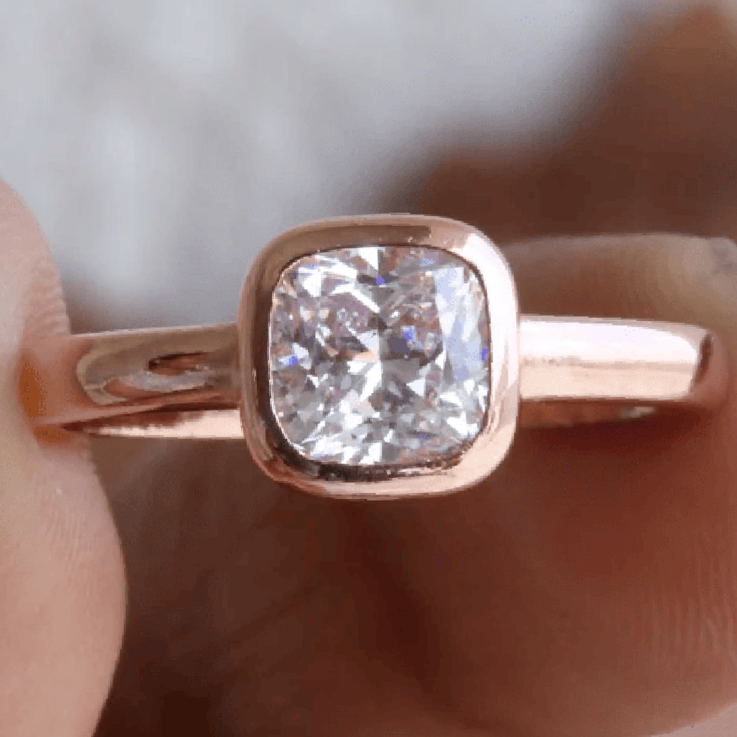 moissanite cushion cut halo ring