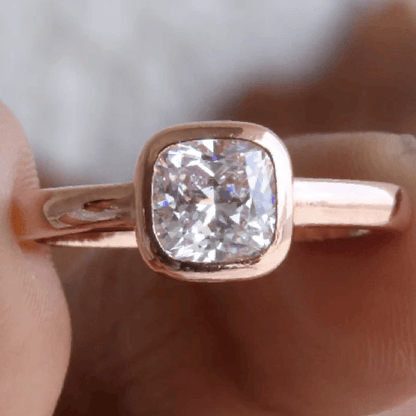 moissanite cushion cut halo ring