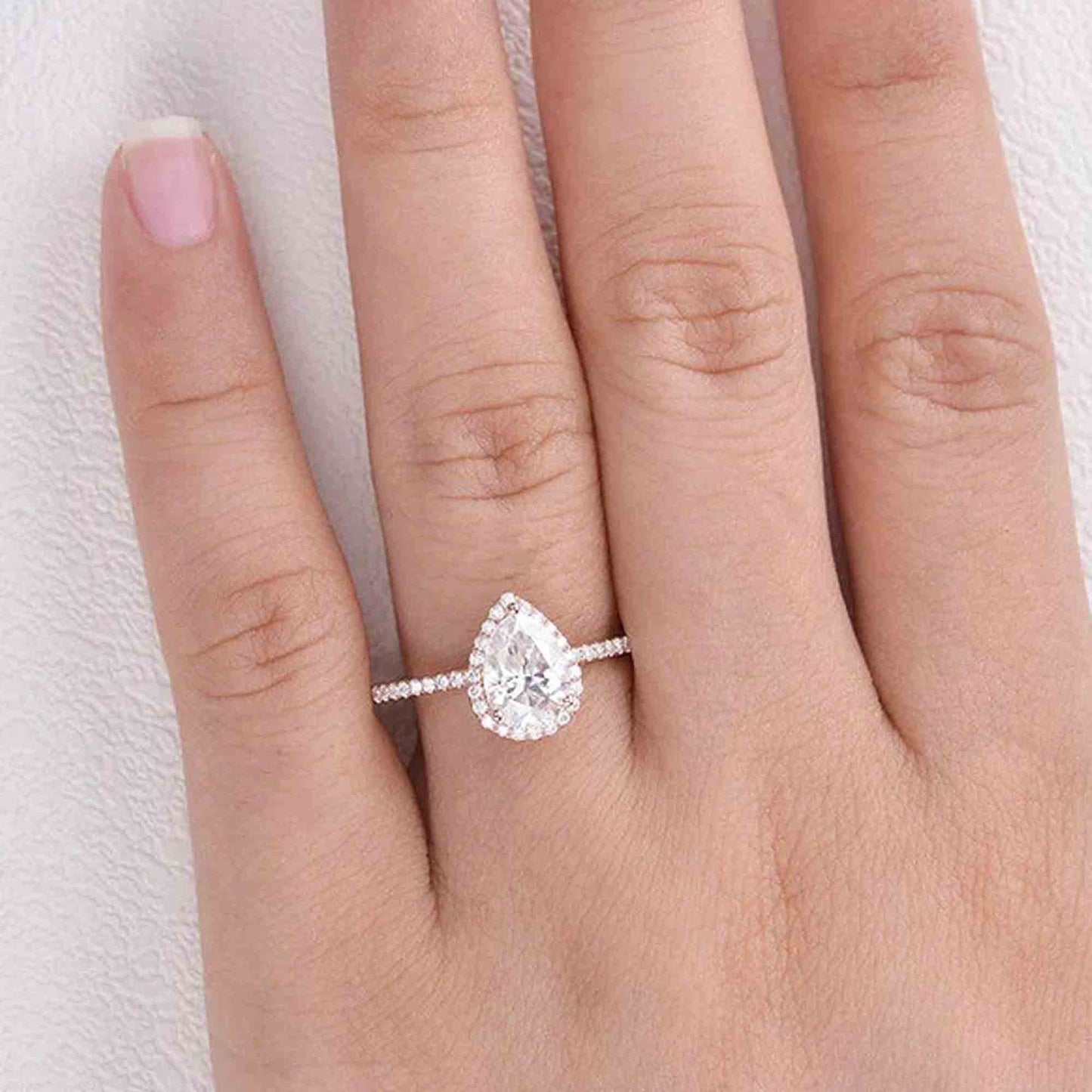 gold pear engagement ring