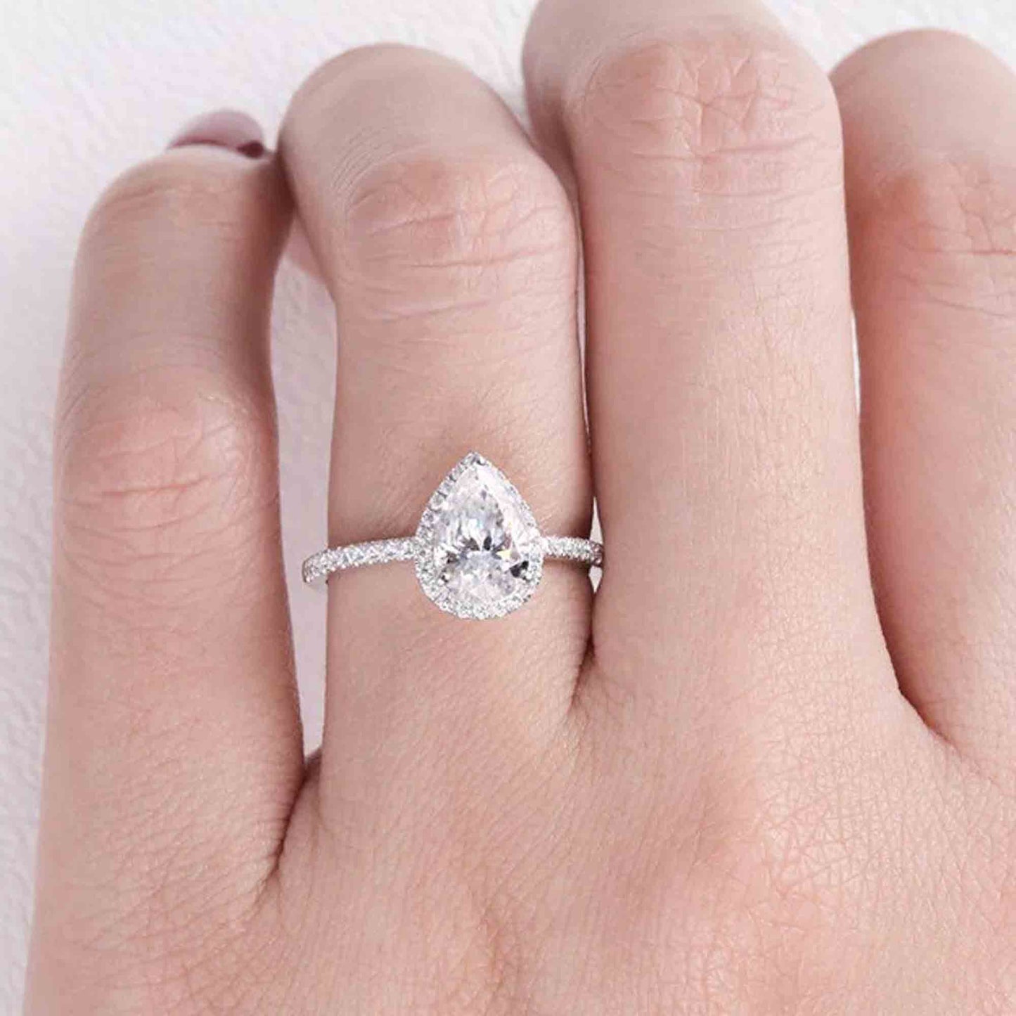 gold pear engagement ring