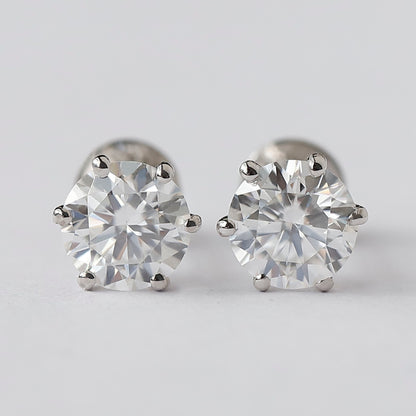 14 K Rose Gold 1.20 CT Lab Grown Diamond Solitaire Earrings