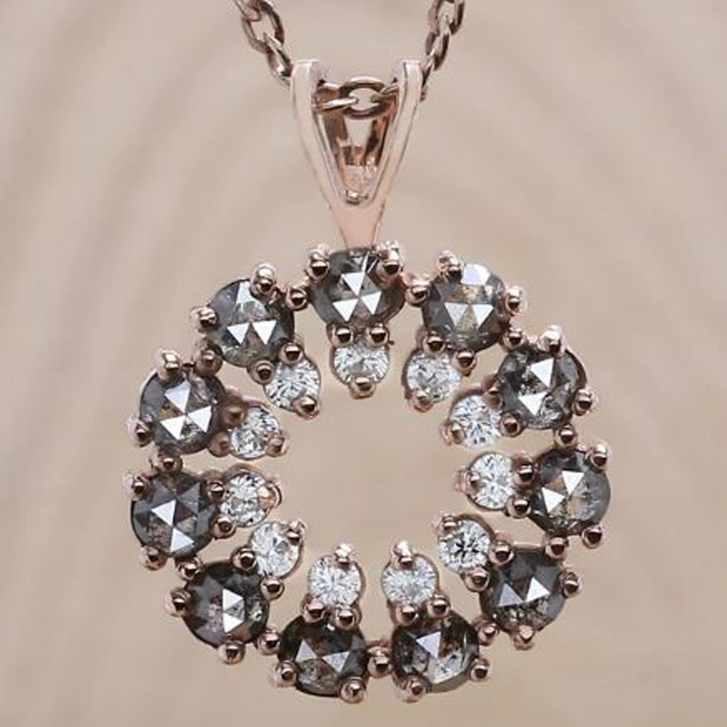 Salt and Pepper Diamond Pendant