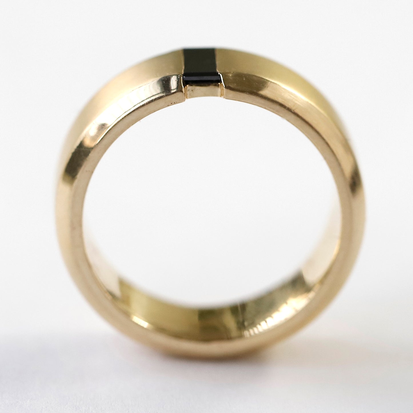 14 K Gold Black Diamond Men's Wedding Band
