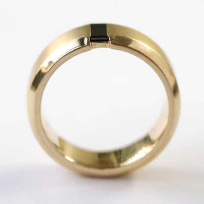 14 K Gold Black Diamond Men's Wedding Band