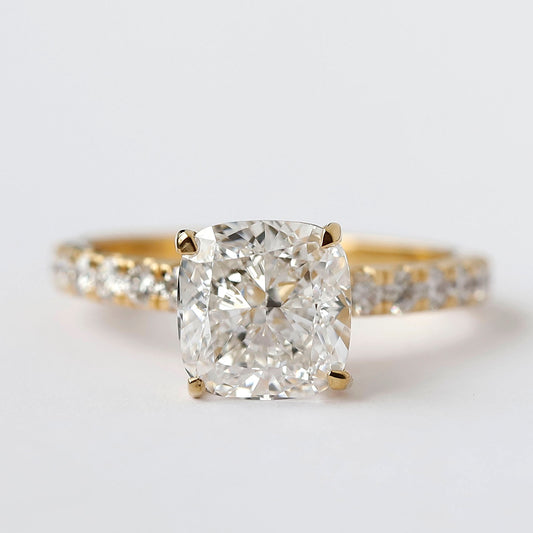 2 Carat Cushion Cut Lab Diamond Ring Solitaire For Women