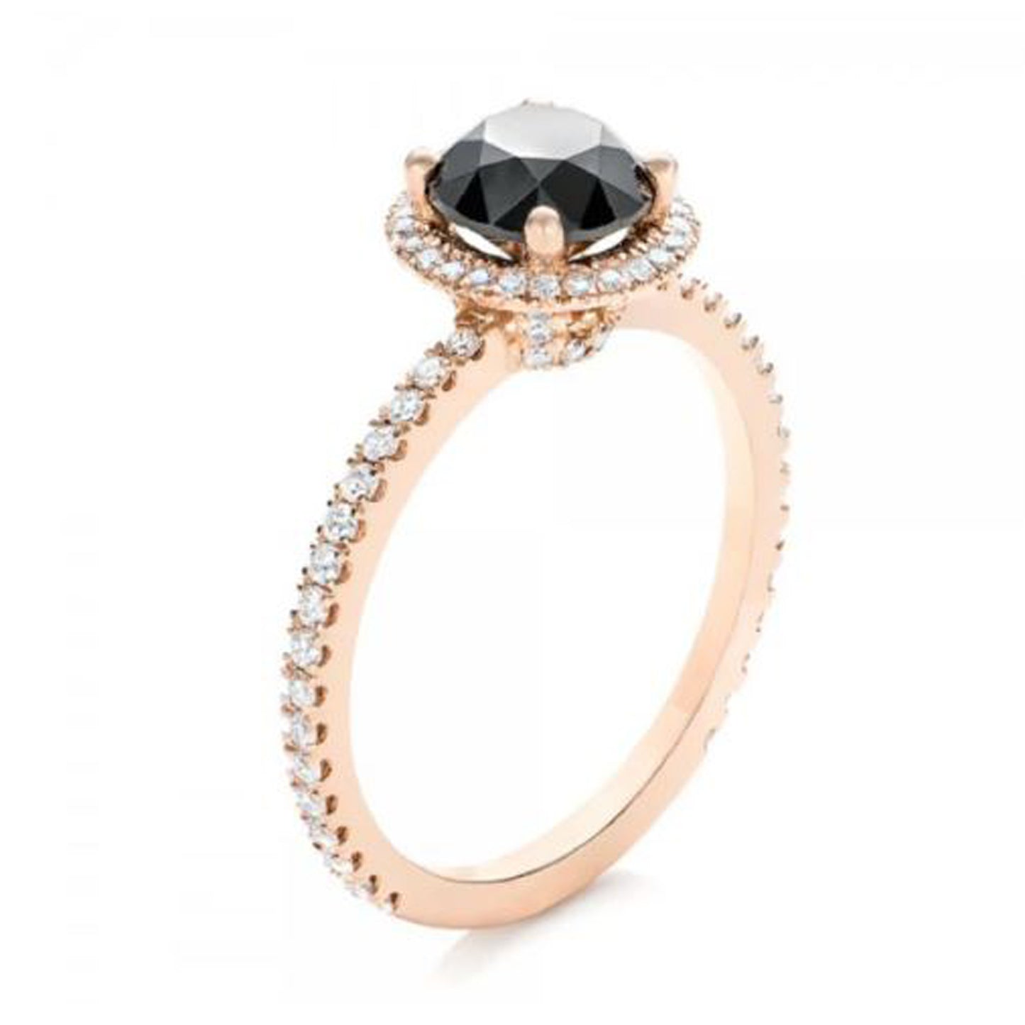 black diamond halo ring