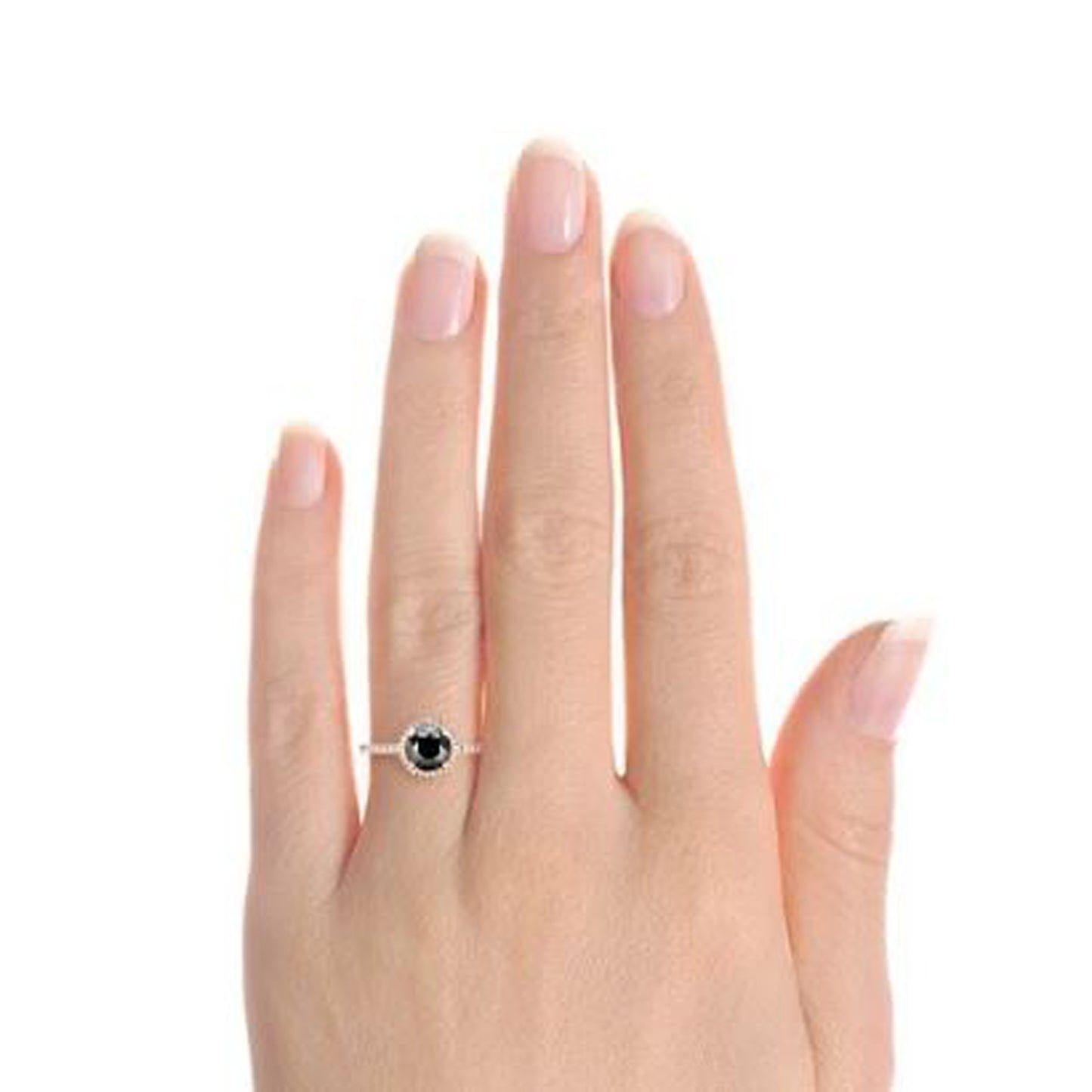 black diamond halo ring