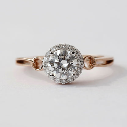 1 CT Lab Grown Hidden Halo Diamond Ring For Her