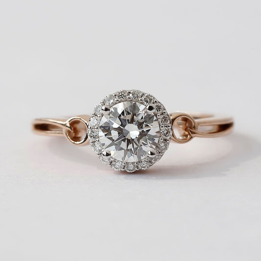 1 CT Lab Grown Hidden Halo Diamond Ring For Her