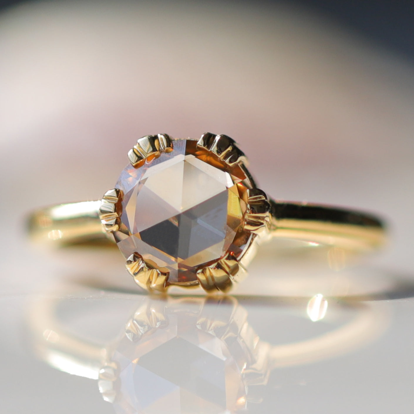 Rose Cut Engagement Ring