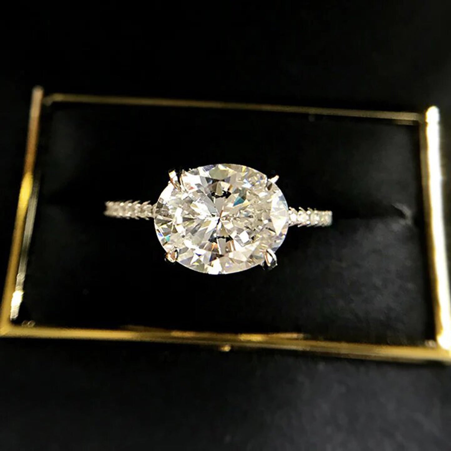 oval east west engagement ring