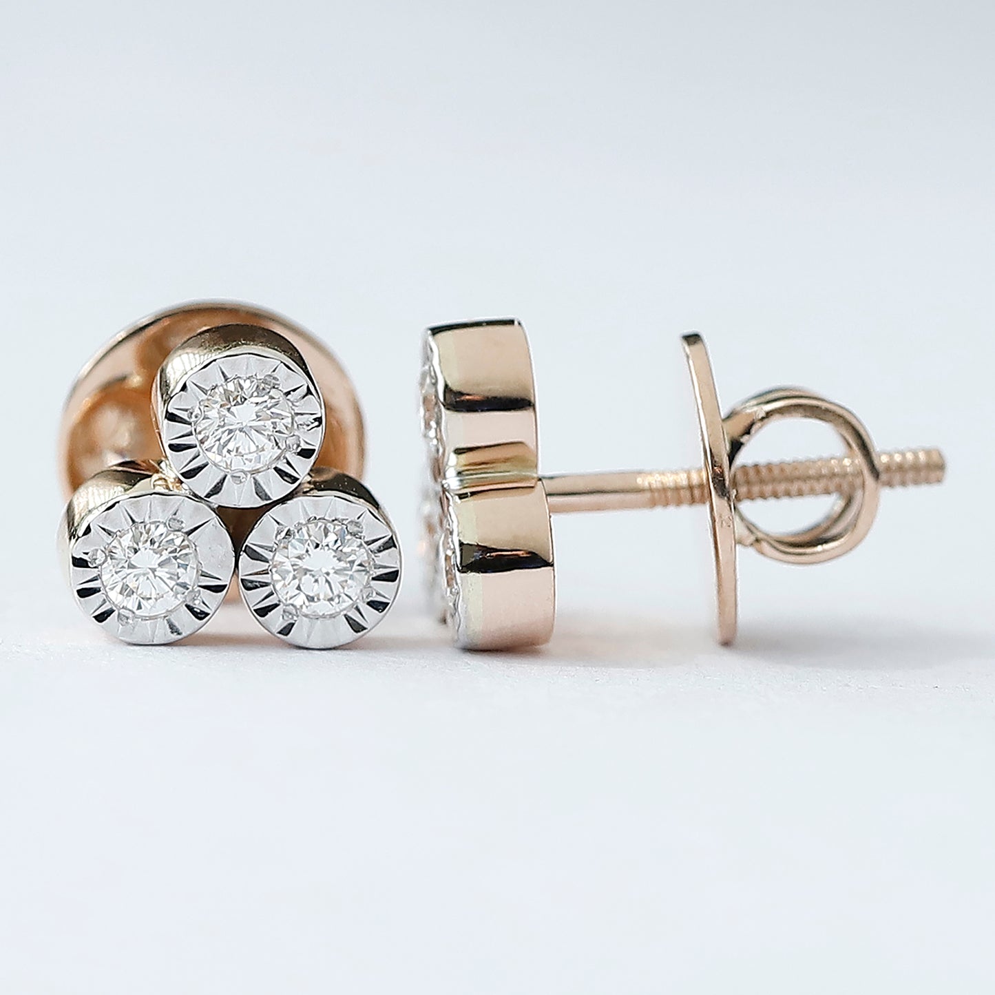 14k Rose Gold Lab Grown Diamond Earring